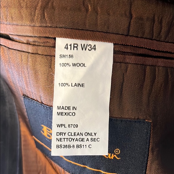 Ben Sherman Black Wool Suit Jacket Windowpane Design - Picture 8 of 16